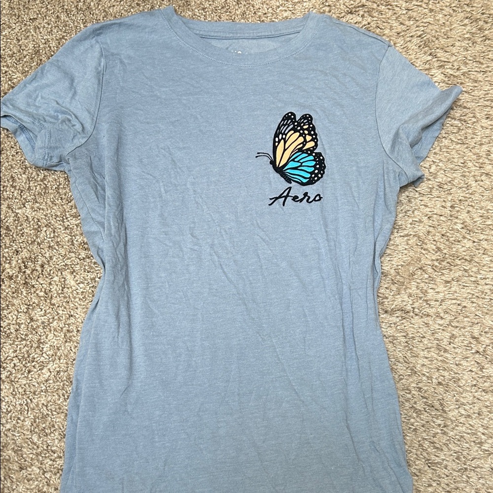 Aeropostale Blue Butterfly Tee